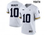 2016 Youth Jordan Brand Michigan Wolverines Tom Brady #10 College Football Limited Jersey - Whit