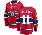 Montreal Canadiens #11 Brendan Gallagher Authentic Red Home Fanatics Branded Breakaway NHL Jersey