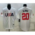 USA Baseball #20 Pete Alonso 2023 White World Baseball Classic Stitched Jerseys