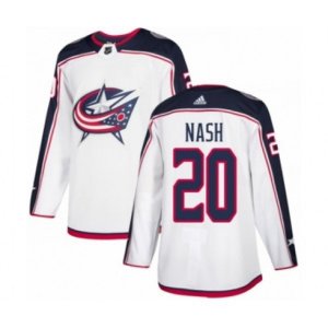 Columbus Blue Jackets #20 Riley Nash Authentic White Away NHL Jerse