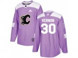 Adidas Calgary Flames #30 Mike Vernon Purple Authentic Fights Cancer Stitched NHL Jersey