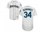 Seattle Mariners #34 Felix Hernandez White Flexbase Authentic Collection MLB Jersey
