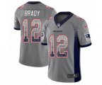 New England Patriots #12 Tom Brady Limited Gray Rush Drift Fashion NFL Jersey