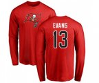 Tampa Bay Buccaneers #13 Mike Evans Red Name & Number Logo Long Sleeve T-Shirt