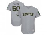 Boston Red Sox #50 Mookie Betts Grey Flexbase Authentic Collection Memorial Day Stitched MLB Jersey