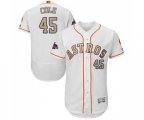 Houston Astros #45 Gerrit Cole White 2018 Gold Program Flex Base Authentic Collection Baseball Jersey