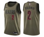 Portland Trail Blazers #2 Wade Baldwin Swingman Green Salute to Service NBA Jersey
