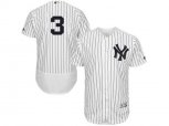 New York Yankees #3 Babe Ruth White Navy Flexbase Authentic Collection MLB Jersey