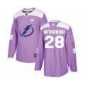Tampa Bay Lightning #28 Luke Witkowski Authentic Purple Fights Cancer Practice Hockey Jersey