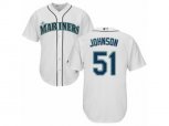 Seattle Mariners #51 Randy Johnson Authentic White Home Cool Base MLB Jersey