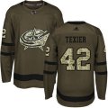 Columbus Blue Jackets #42 Alexandre Texier Premier Green Salute to Service NHL Jersey
