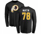 Washington Redskins #78 Wes Martin Black Name & Number Logo Long Sleeve T-Shirt