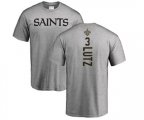 New Orleans Saints #3 Wil Lutz Ash Backer T-Shirt