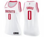 Women's Houston Rockets #0 Marquese Chriss Swingman White Pink Fashion Basketball Jersey