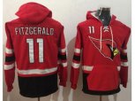 Arizona Cardinals #11 Larry Fitzgerald Red Black Name & Number Pullover NFL Hoodie