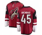Arizona Coyotes #45 Josh Archibald Authentic Burgundy Red Home Fanatics Branded Breakaway Hockey Jersey