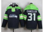 Seattle Seahawks #31 Kam Chancellor Steel Blue Player Pullover Hoodie