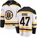 Boston Bruins #47 Torey Krug Authentic White Away Fanatics Branded Breakaway NHL Jersey