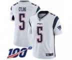 New England Patriots #5 Danny Etling White Vapor Untouchable Limited Player 100th Season Football Jersey