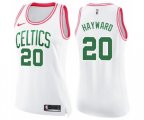 Women's Boston Celtics #20 Gordon Hayward Swingman White Pink Fashion Basketball Jersey