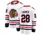Chicago Blackhawks #28 Steve Larmer Fanatics Branded White Away Breakaway NHL Jersey