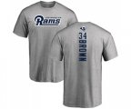 Los Angeles Rams #34 Malcolm Brown Ash Backer T-Shirt