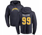 Los Angeles Chargers #99 Jerry Tillery Navy Blue Name & Number Logo Pullover Hoodie