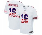 San Francisco 49ers #16 Joe Montana Elite White Road USA Flag Fashion Football Jersey