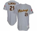 Pittsburgh Pirates #21 Roberto Clemente Replica Grey 1997 Turn Back The Clock Baseball Jersey