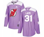 New Jersey Devils #31 Eddie Lack Authentic Purple Fights Cancer Practice Hockey Jersey