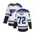 St. Louis Blues #72 Justin Faulk Authentic White Away Hockey Jersey