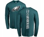 Philadelphia Eagles #17 Harold Carmichael Green Backer Long Sleeve T-Shirt
