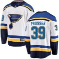 St. Louis Blues #39 Nate Prosser Fanatics Branded White Away Breakaway NHL Jersey