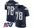Los Angeles Chargers #78 Trent Scott Navy Blue Team Color Vapor Untouchable Limited Player 100th Season Football Jersey