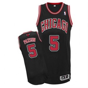 Adidas Chicago Bulls #5 John Paxson Authentic Black Alternate NBA Jersey