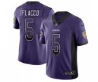 Baltimore Ravens #5 Joe Flacco Limited Purple Rush Drift Fashion Football Jersey