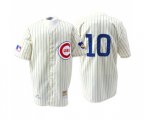 Chicago Cubs #10 Ron Santo Authentic Cream 1969 Throwback MLB Jersey