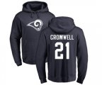 Los Angeles Rams #21 Nolan Cromwell Navy Blue Name & Number Logo Pullover Hoodie