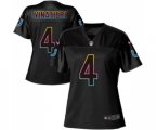 Women Indianapolis Colts #4 Adam Vinatieri Game Black Fashion Football Jersey