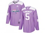 Washington Capitals #5 Rod Langway Purple Authentic Fights Cancer Stitched NHL Jersey