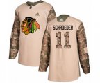 Chicago Blackhawks #11 Jordan Schroeder Authentic Camo Veterans Day Practice NHL Jersey