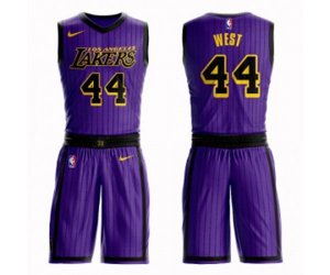 Los Angeles Lakers #44 Jerry West Authentic Purple Basketball Suit Jersey - City Edition