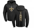New Orleans Saints #3 Bobby Hebert Black Backer Pullover Hoodie
