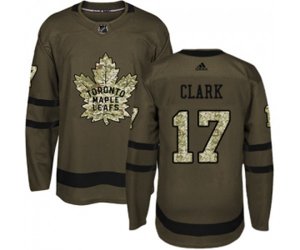 Toronto Maple Leafs #17 Wendel Clark Authentic Green Salute to Service NHL Jersey