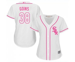 Women\'s Chicago White Sox #38 Ryan Goins Replica White Fashion Cool Base Baseball Jersey