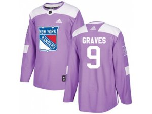 Adidas New York Rangers #9 Adam Graves Purple Authentic Fights Cancer Stitched NHL Jersey