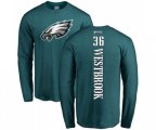 Philadelphia Eagles #36 Brian Westbrook Green Backer Long Sleeve T-Shirt