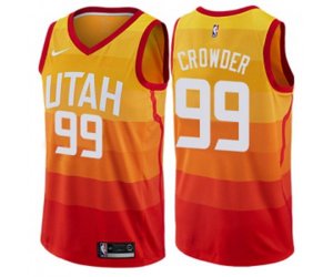 Utah Jazz #99 Jae Crowder Swingman Orange NBA Jersey - City Edition