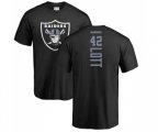 Oakland Raiders #42 Ronnie Lott Black Backer T-Shirt