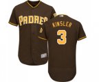 San Diego Padres #3 Ian Kinsler Brown Alternate Flex Base Authentic Collection Baseball Jersey
